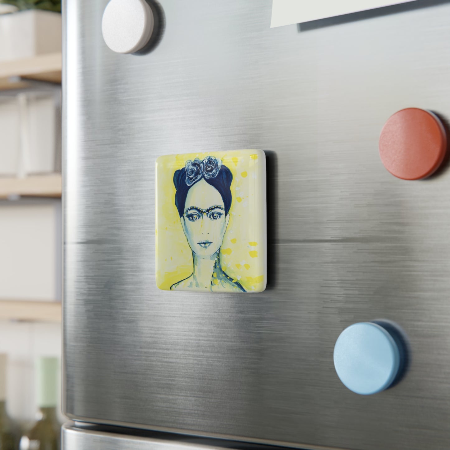 Frida - Porcelain Magnet, Square